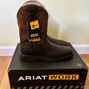 Ariat Men’s Groundbreaker H2O Work Boot 9.5 Square Toe NWT